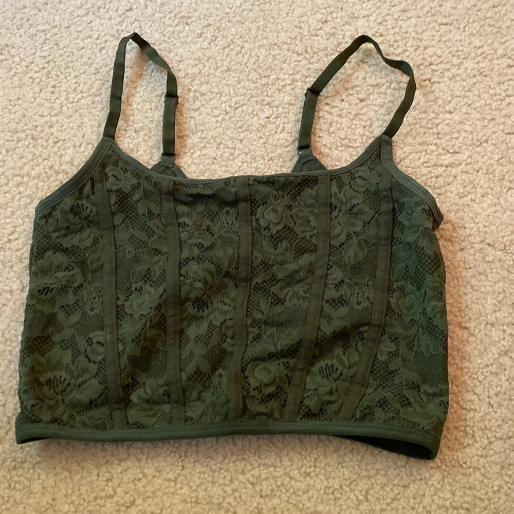 Ace corset top with mesh back